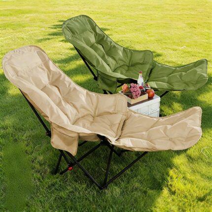 Four-position adjustable portable crescent-shaped recliner chair