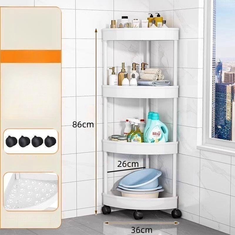 rak bilik mandi, 4 tingkat sudut penyimpanan, rak penyimpanan segitiga, reka bentuk mudah, pelbagai fungsi, rak tandas, rak syampu, rak rempah-rempah estetika sesuai untuk dapur bilik mandi - Image 7