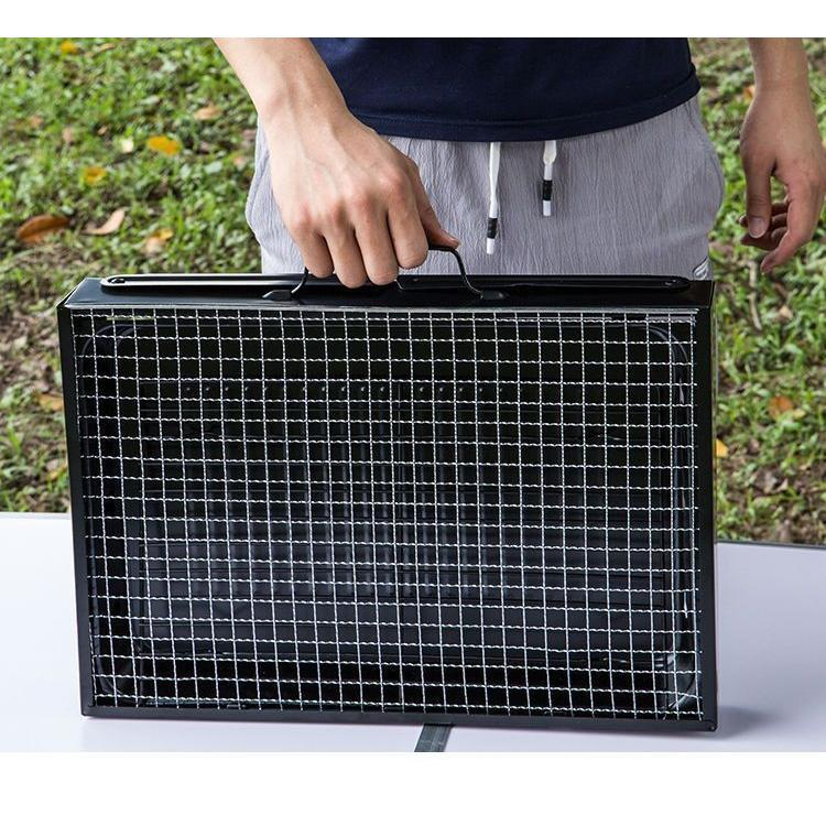 Pemanggang barbeku untuk kegunaan rumah, rak barbeku luar rumah, alat pemanggang arang mudah alih, set lengkap lidi, pemanggang arang taman borong. - Image 4